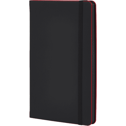 Блокнот "Black laser red", А5, 96 листов, черный, срез красный