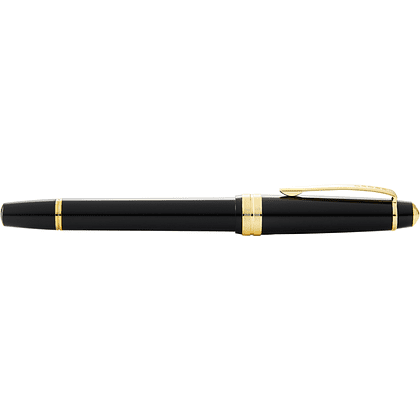 Ручка перьевая F "Bailey Light Polished Black Resin and Gold Tone", черный, золотой - 5