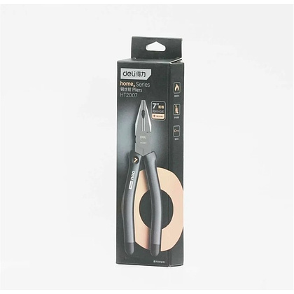 Длинногубцы Deli HS EHT2007, 180 мм, Soft Touch, черный - 4