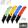 Нож строительный складной Deli YS EDL006K-4, 19 мм, трапеция, 4 шт. - 2