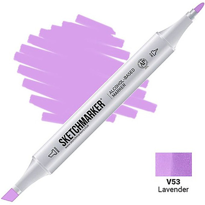 Маркер перманентный двусторонний "Sketchmarker", V53 лавандовый