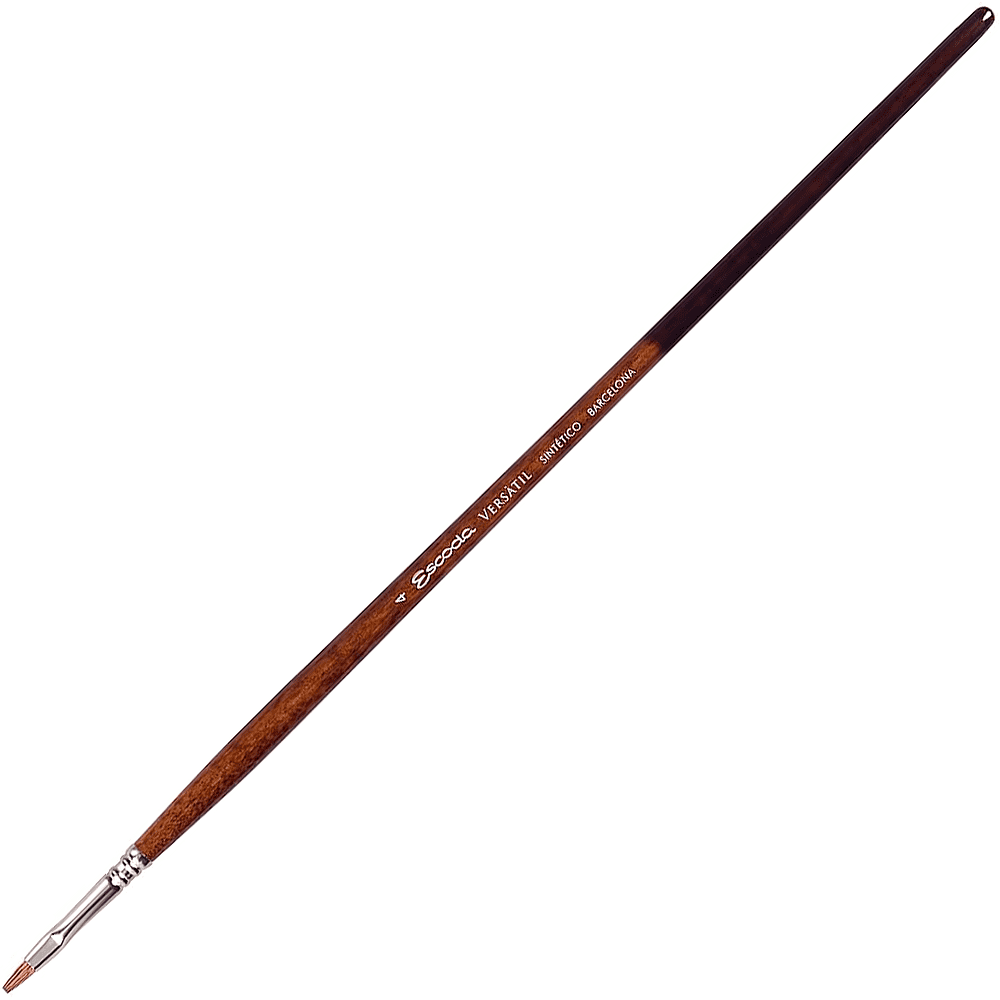 Кисть "Escoda Versatil Brush L/H", синтетика, темно-коричневый, плоская, №4