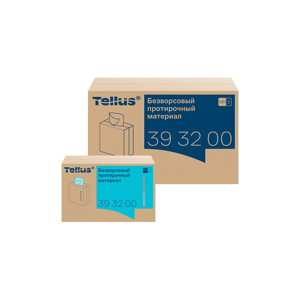 Протирочный материал нетканый Tellus, безворсовый, 1 слой, 100 листов, WM5 - 3