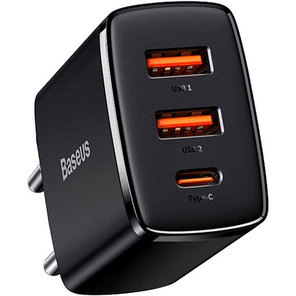 Сетевое зарядное устройство Baseus "CCXJ-E01 (CCCP30UE)" Compact Quick Charger 2U+C 30W, черный