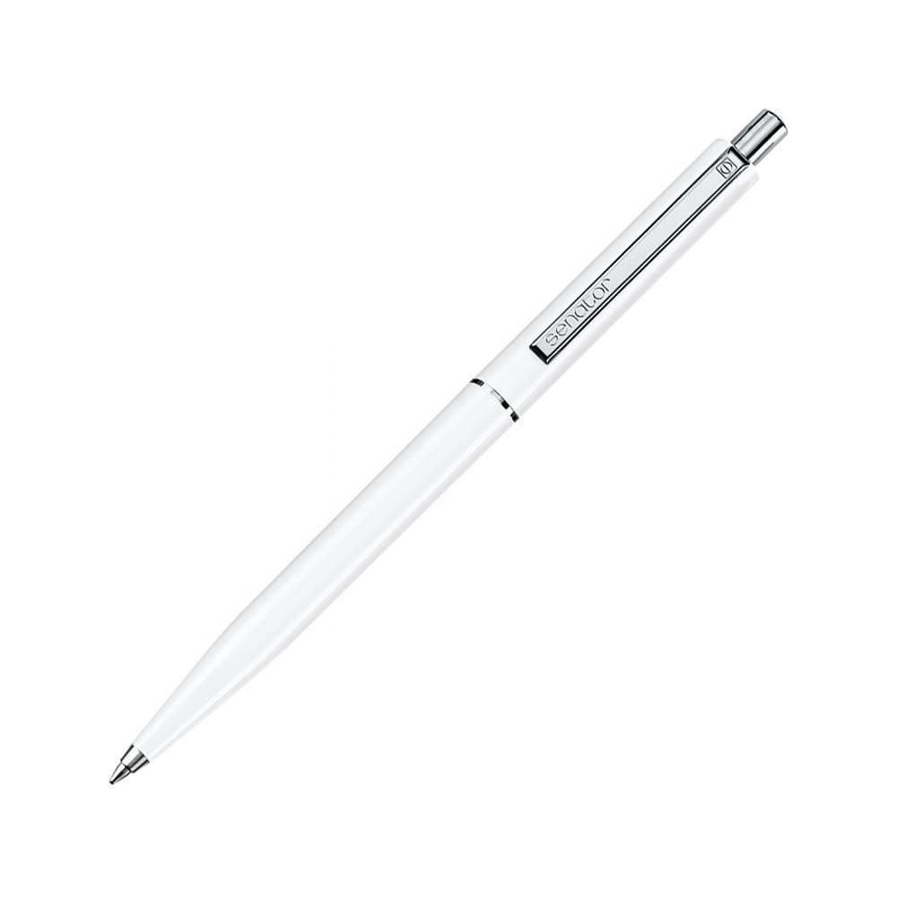 Ручка шариковая автоматическая "Senator Point Polished", 1.0 мм, белый, стерж. синий