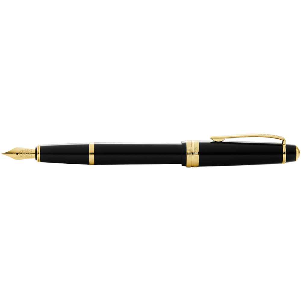 Ручка перьевая F "Bailey Light Polished Black Resin and Gold Tone", черный, золотой - 4