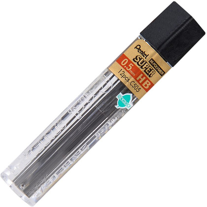 Грифели для автоматического карандаша "Hi-Polymer Super Lead", HB, 0.5 мм, 12 шт