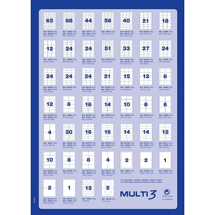 Самоклеящиеся этикетки универсальные MULTI 3, 70х42.4 мм, 100 листов, белый - 2