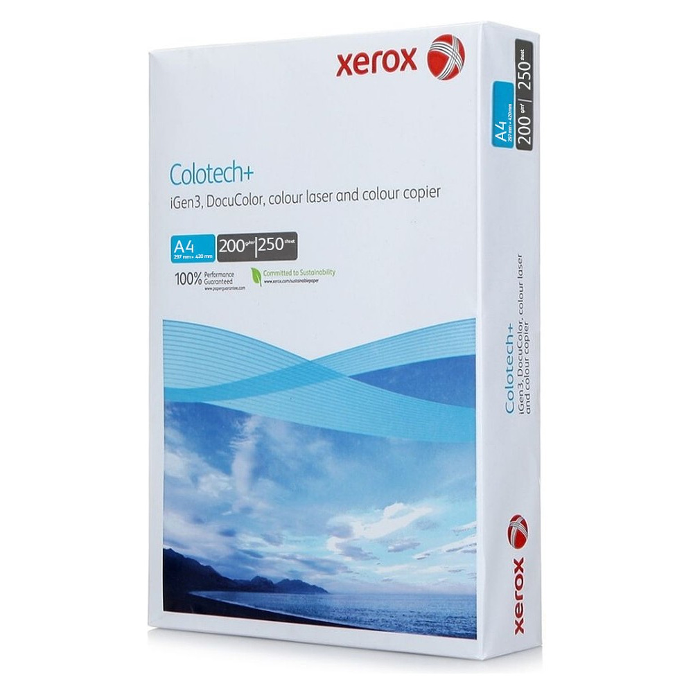 Бумага для лазерной печати "Xerox Colotech+", A4, 250 листов, 200 г/м2