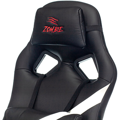 Кресло игровое "Zombie DRIVER", экокожа, пластик, черный, белый - 8