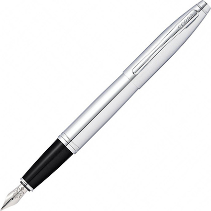 Ручка перьевая "Cross Calais Polished Chrome", M, серебристый, патрон черный