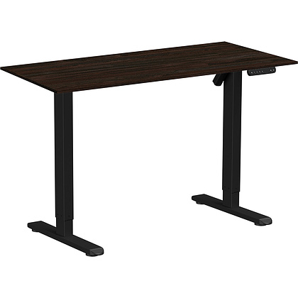 Стол с электроприводом WellDesk Basic 1300x675х18 черный/дуб термо черно-коричневый (9191456+9178193)
