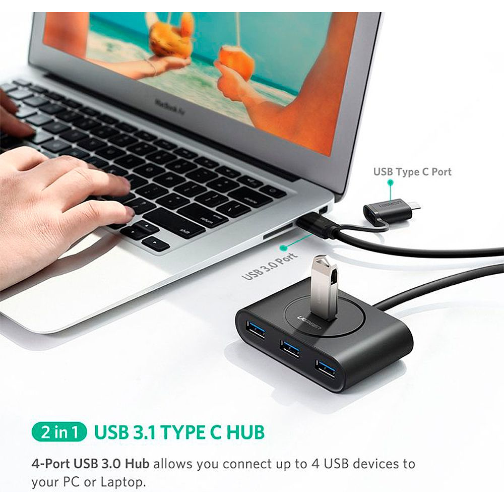USB-хаб Ugreen "CR113 (40850)" - 2