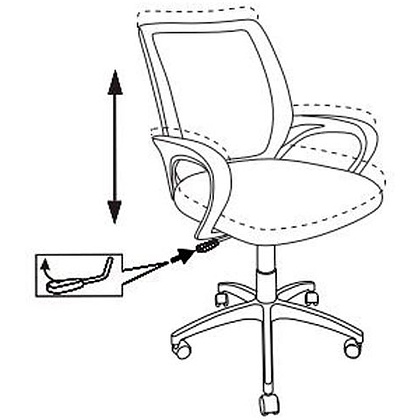 Кресло Бюрократ "CH-W695NLT", сетка, ткань, пластик, салатовый - 6