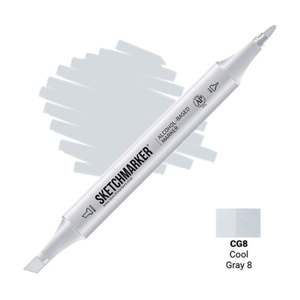 Маркер художественный "Brushmarker", двухсторонний, CG8 серый прохладный 8