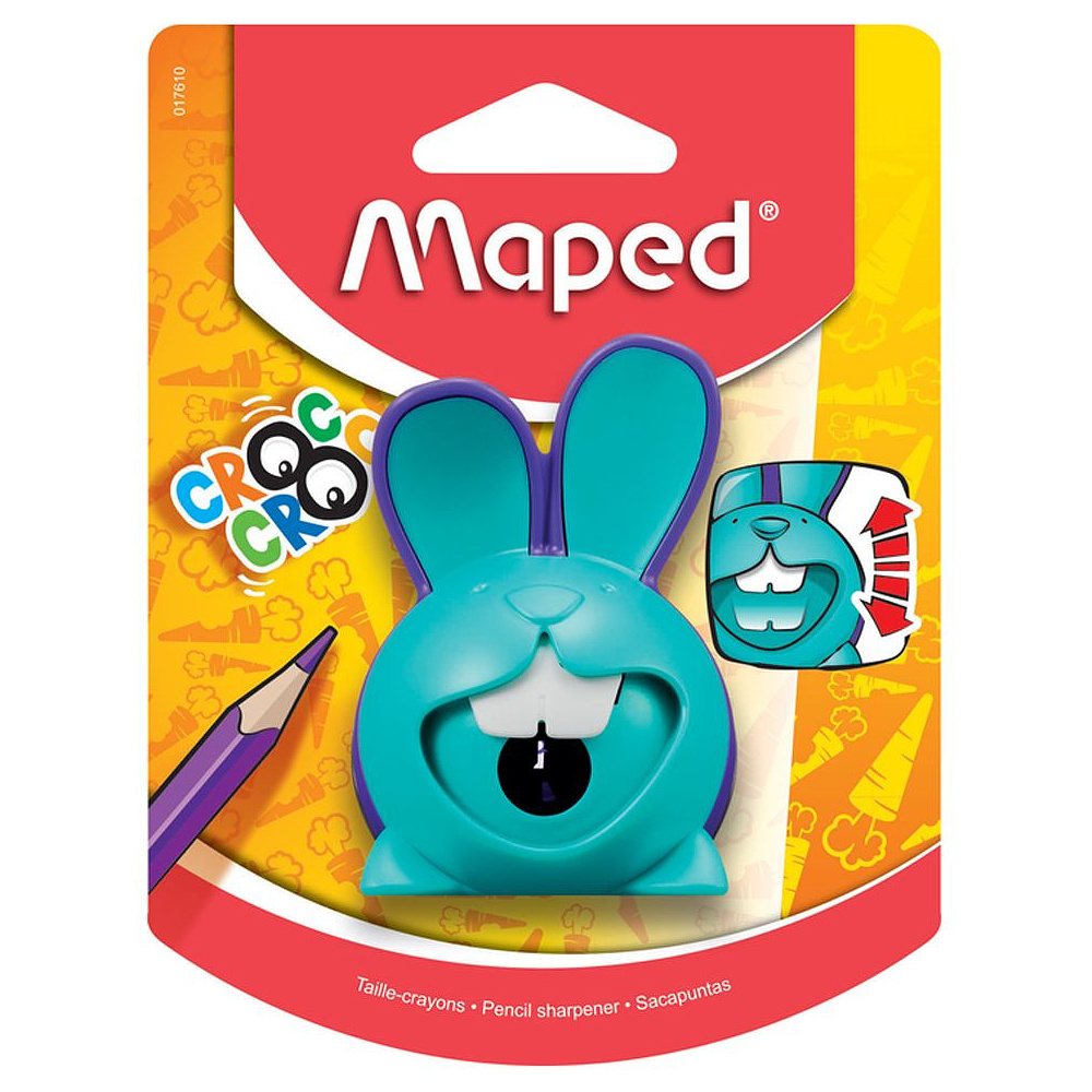 Точилка Maped "Croc Croc Innovation", 1 отверстие, ассорти, блистер
