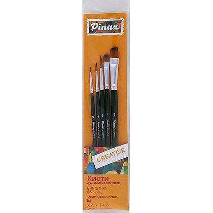 Набор кистей для рисования "Pinax Creative line", синтетика, 5 шт.