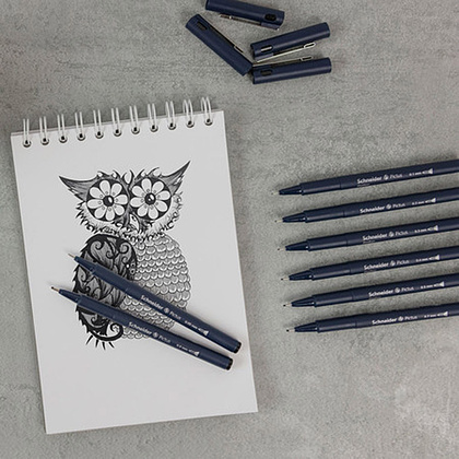 Ручка капиллярная "Schneider Fineliner Pictus", 0.7 мм, черный - 4