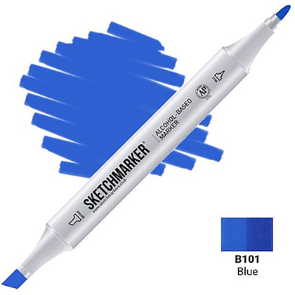 Маркер перманентный двусторонний "Sketchmarker", B101 синий