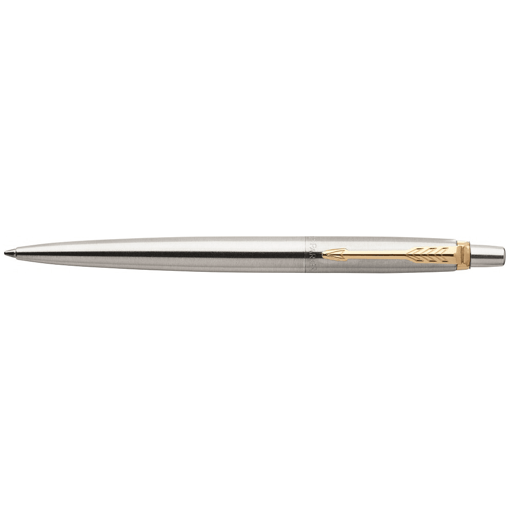Ручка шариковая автоматическая "Parker Jotter Stainless Steel GT", 0.7 мм, серебристый, золотистый, стерж. синий - 2