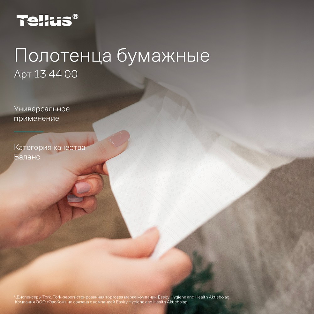 Полотенца бумажные Tellus Синглфолд Баланс HT3, листовые, 1 слой, 250 листов - 6