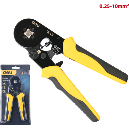 Пресс-клещи Deli YS EDL-L11, 0.25 - 10 мм², квадратная матрица - 4