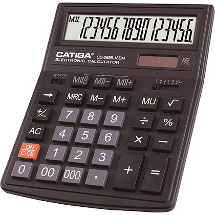 Калькулятор настольный CD-2698-16DM Catiga, 16-разрядный, пластик, черный