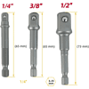 Набор адаптеров шестигранников Deli YS EDL110002, 1/4 на квадрат 1/4'', 3/8'', 1/2" - 8
