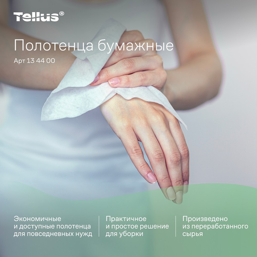 Полотенца бумажные Tellus Синглфолд Баланс HT3, листовые, 1 слой, 250 листов - 7