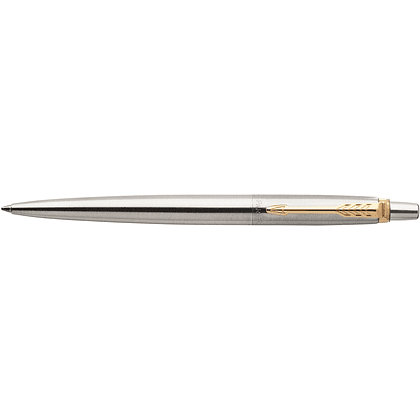 Ручка шариковая автоматическая "Parker Jotter Stainless Steel GT", 0.7 мм, серебристый, золотистый, стерж. синий - 2