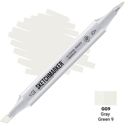 Маркер художественный "Brushmarker", двухсторонний, GG9 серо-зеленый 9