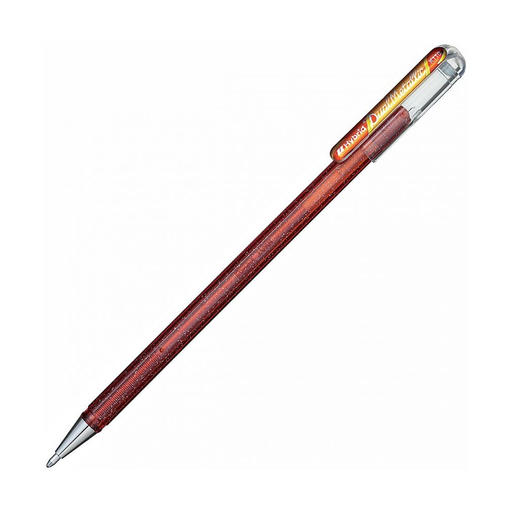 Ручка гелевая "Dual Metallic", 1.0 мм, голубой, стерж. голубой - 2