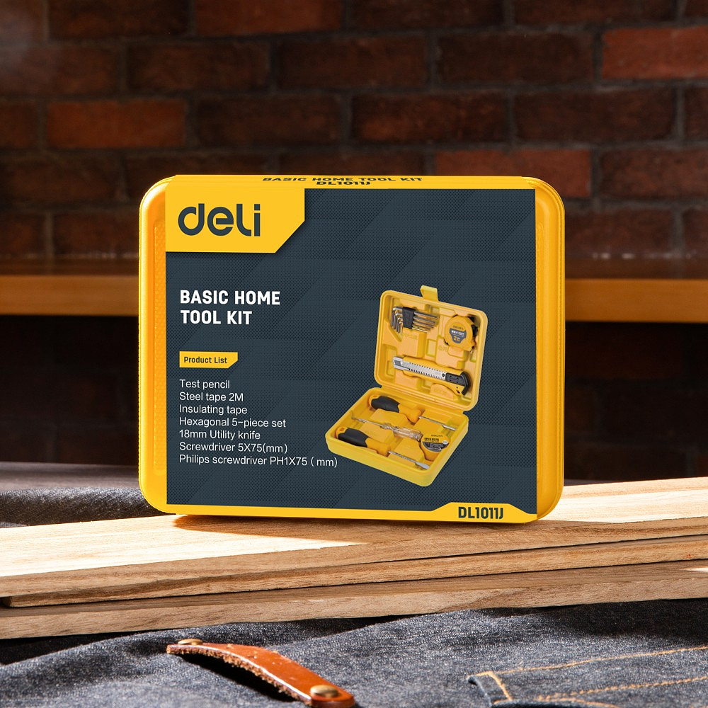 Набор инструмента Deli YS EDL1011J, 11 предметов, кейс, желтый - 3