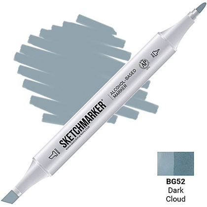 Маркер перманентный двусторонний "Sketchmarker", BG52 облако темное