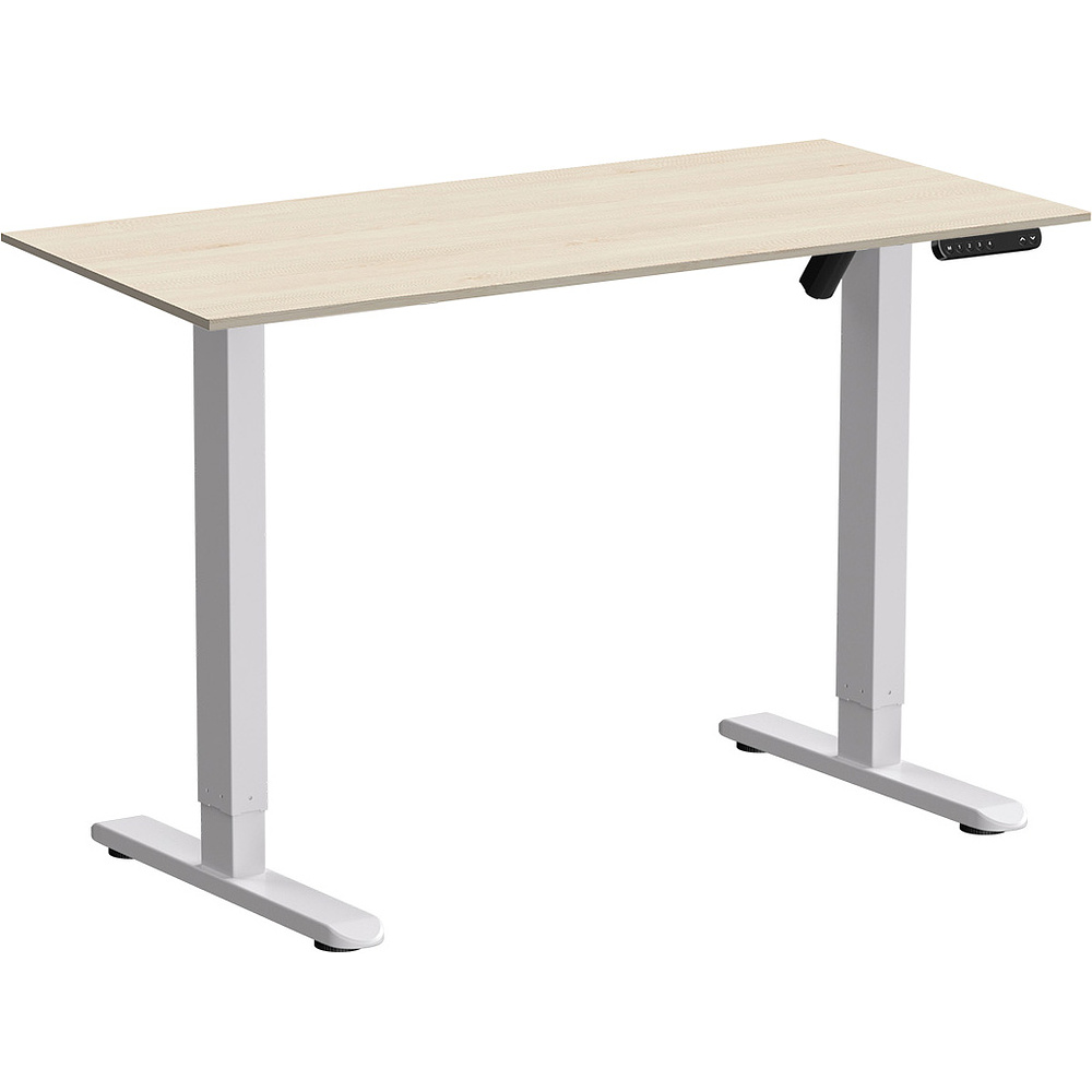 Стол с электроприводом WellDesk Basic 1300x675х18 белый/сосна аланд полярная (9191460+9072455)