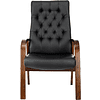 Кресло Бюрократ T-9928WALNUT-CF, натуральная кожа, черный, каркас дерево - 2