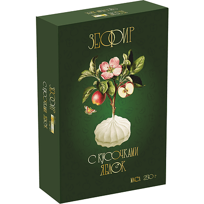 Зефир "Красный пищевик", 250 гр., с кусочками яблок