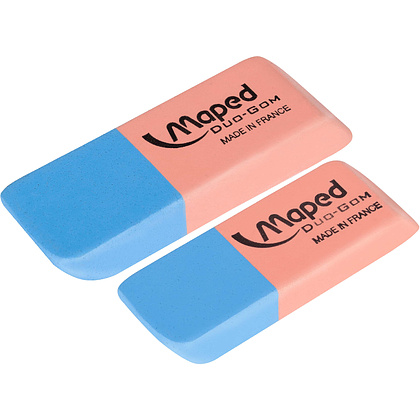 Ластик Maped "Duo-Gom", 1 шт, голубой, розовый, (021513) - 2