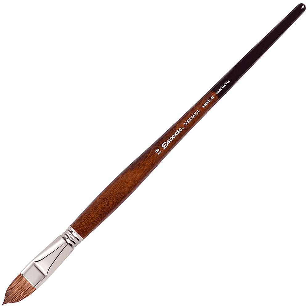 Кисть "Escoda Versatil Brush L/H", синтетика, темно-коричневый, плоская, №18