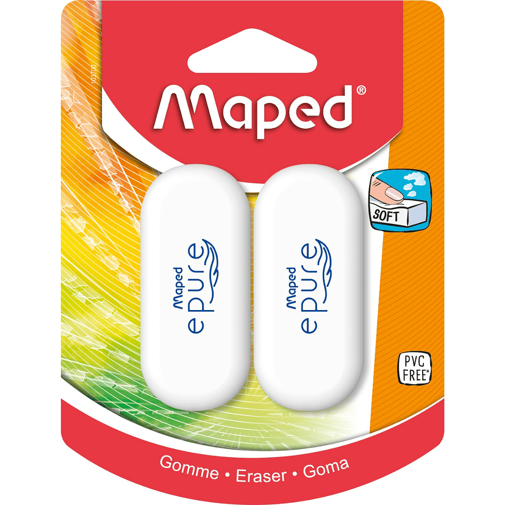 Ластик "Epure", 2 шт, белый
