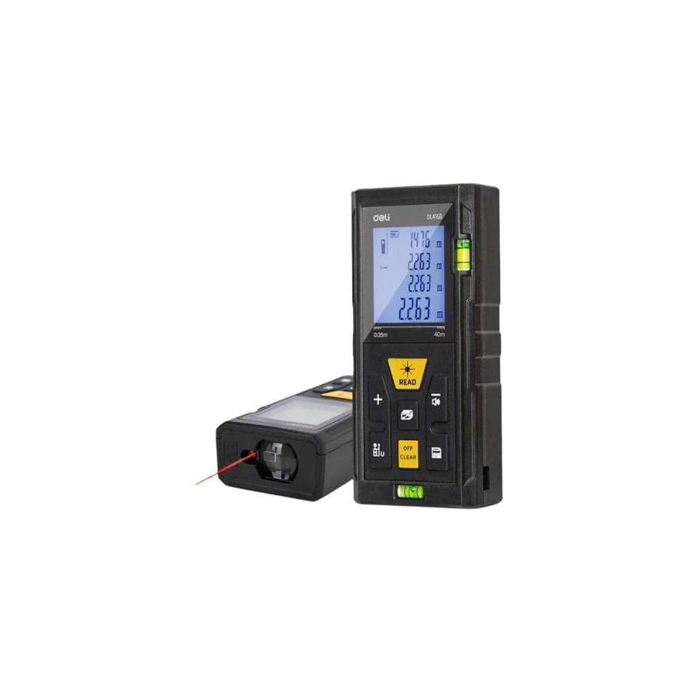 Дальномер лазерный Deli YS EDL4168, 60 м, желтый, черный