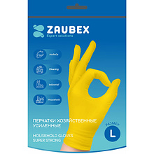 Перчатки хозяйственные латексные Zaubex, усиленные