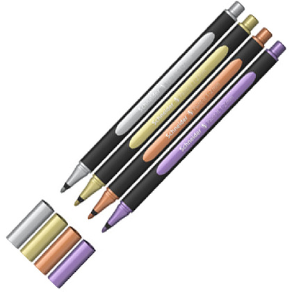 Набор ручек капиллярных Schneider "Paint-It 020", 4 шт, ассорти металлик