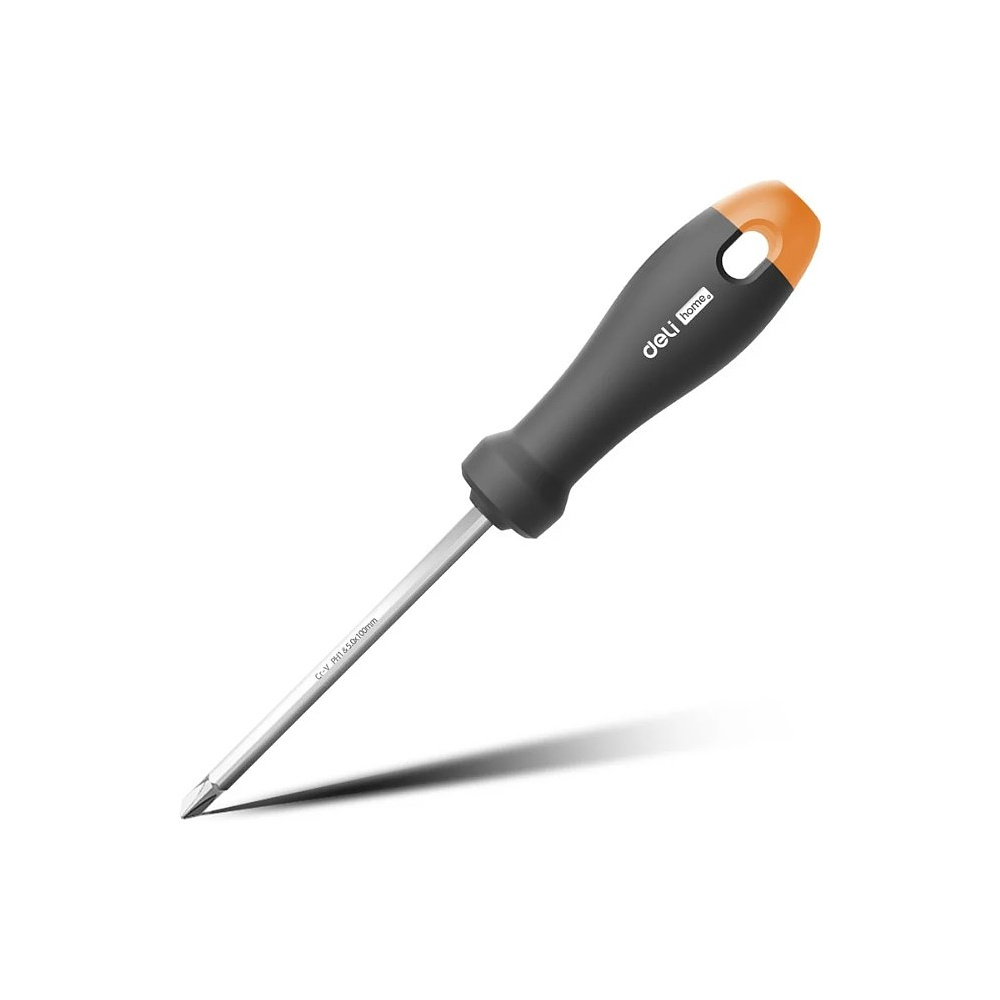 Отвертка Deli HS HT1055C, PH1х100 мм, Soft Touch, оранжевый