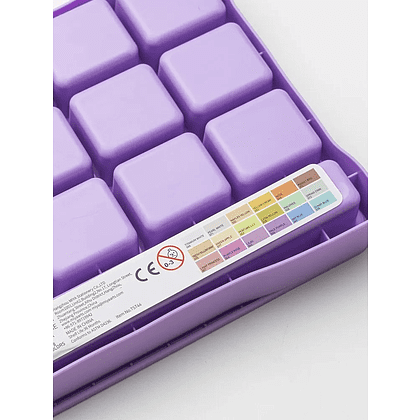 Краски гуашевые "Himi Jelly Cup. Pastel colors", 18 цветов, кювета, фиолетовый футляр - 6