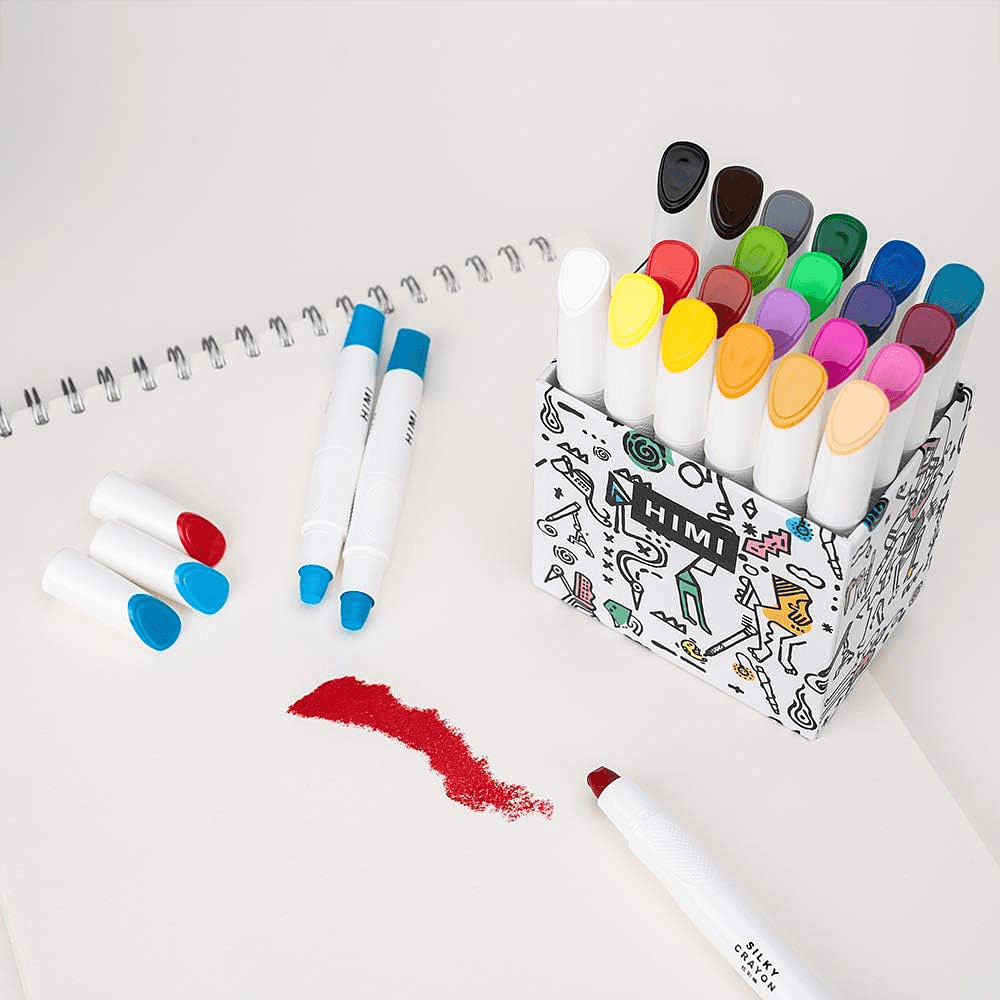 Мелки восковые "Himi Silky Crayon", 24 цвета, ассорти - 5
