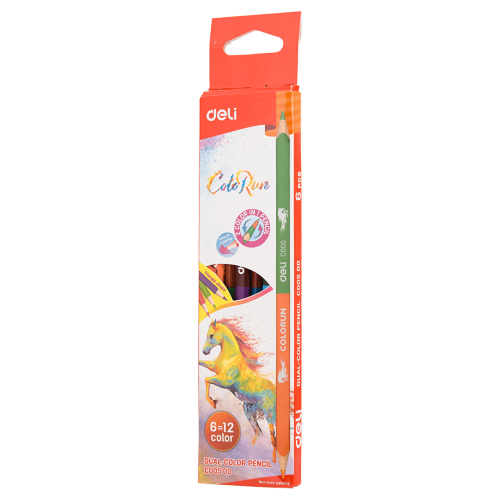 Цветные карандаши "ColoRun", двусторонние, 12 цветов - 3