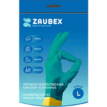 Перчатки латексные хозяйственные Zaubex БИКОЛОР