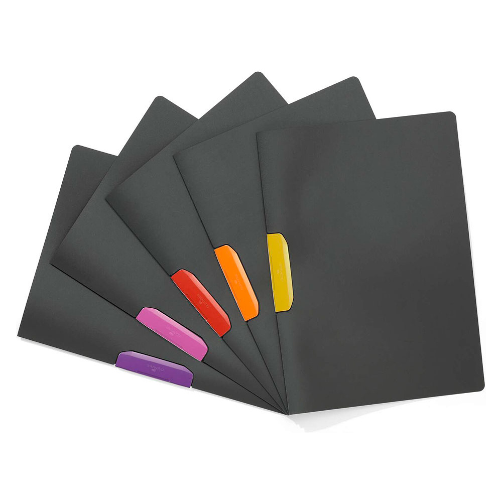 Папка с клипом "Duraswing Color", антрацит, розовый клип - 3