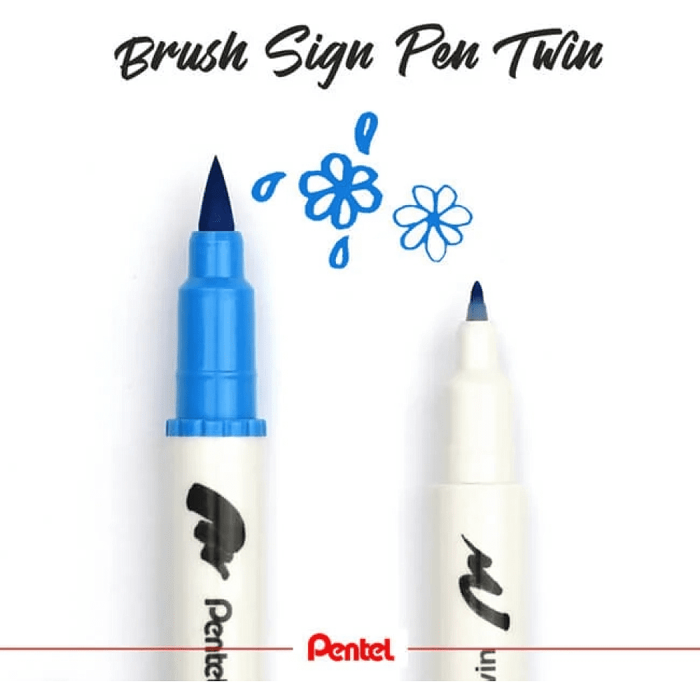 Маркер-кисть "Brush Sign pen twin", 6 шт - 4